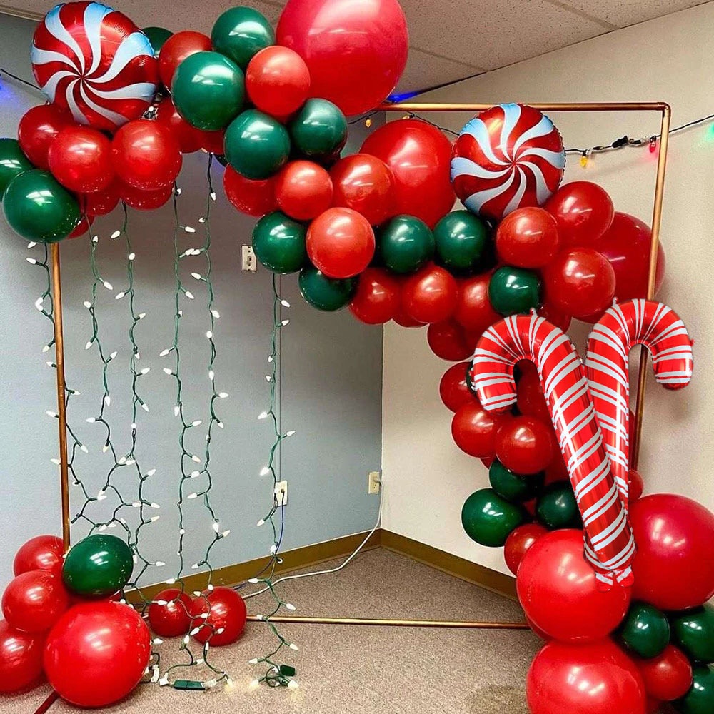 81pcs/set Christmas Crutch Candy Foil Balloons Garland Arch Set Red ...