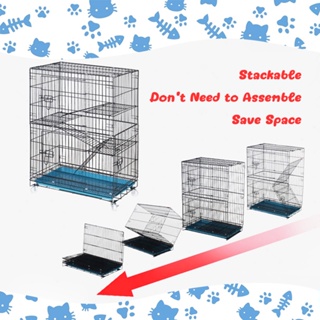 ❈◙PetStern Cats Cage 4 Layer Kulungan Ng Pusa Collapsible Large Space Pet Dog Rabbit Cage With Wheel