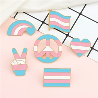 LGBT Trans Pride Enamel Pin Rainbow Flag Transgender Brooch Transsexual Heart Peace and Love Symbol #2