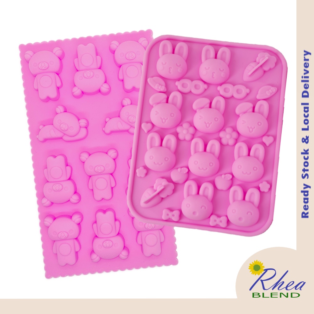 Silicone Mould Cutety Bear Rilakkuma Rabbit Emoji Biscuit Chocolate