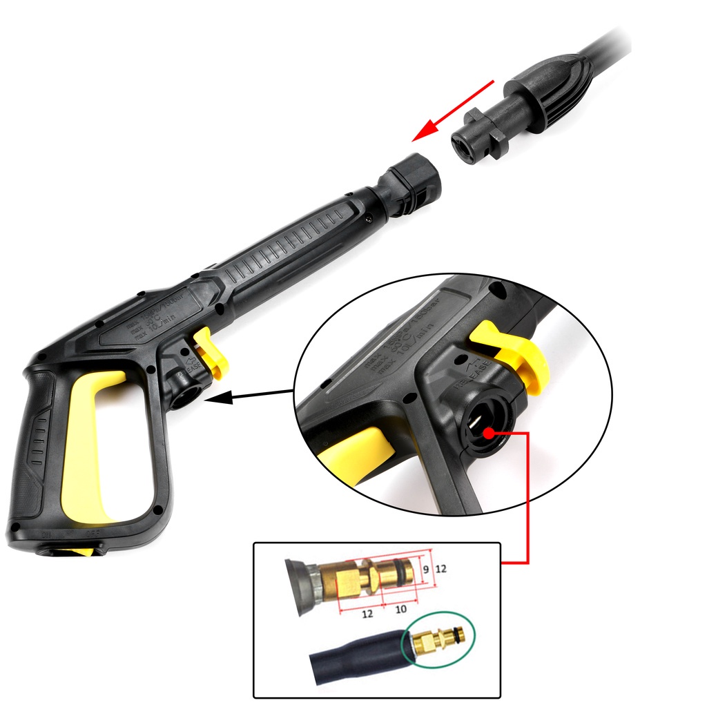 High Pressure Car Washer Spray ES304 Gun Nozzle Car Washer Gun Rotating