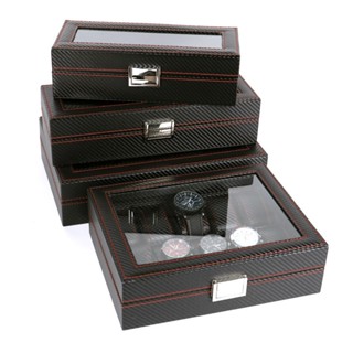 5/6/10/12 Grids Carbon Fiber Luxury Watch Box Jewelry Storage Box Organizer for Rings Bracelet Displ #8