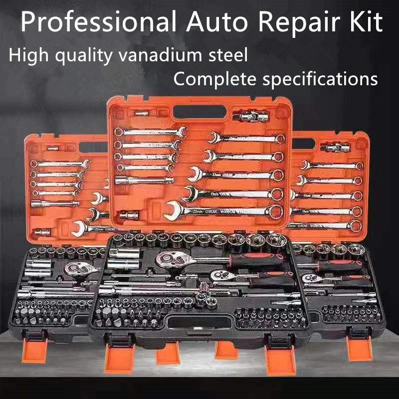 82 PCS Tools Socket Wrench Set Car Tools Set Torque Wrench Tool Box Set