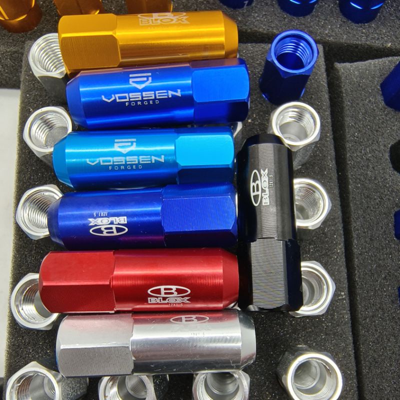20PCS 60MM LONG VOSSEN BLOX SPORT RIM WHEEL LUG NUTS PANJANG NUT