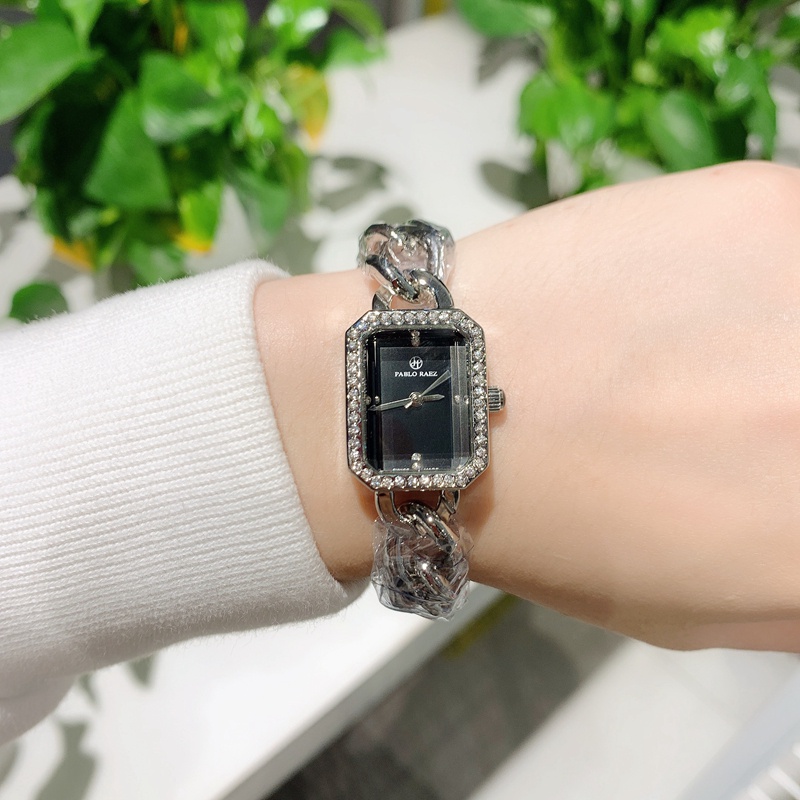 Fashion classy Chanel style chain Women's Watch rhinestone classic versatile simple ins luxury quar