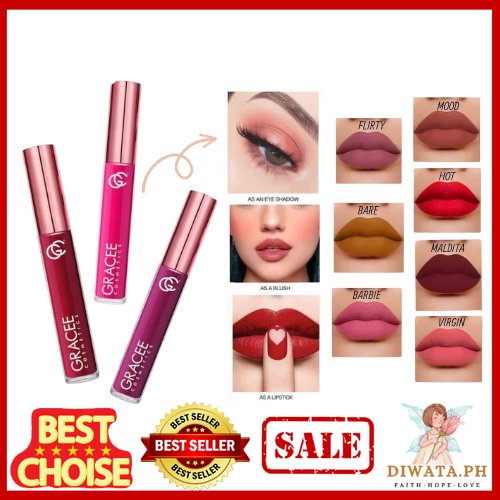 SCD Gracee Cosmetics Premium Lip Velvet 3 Ways Lip Tint, Cheek Tint