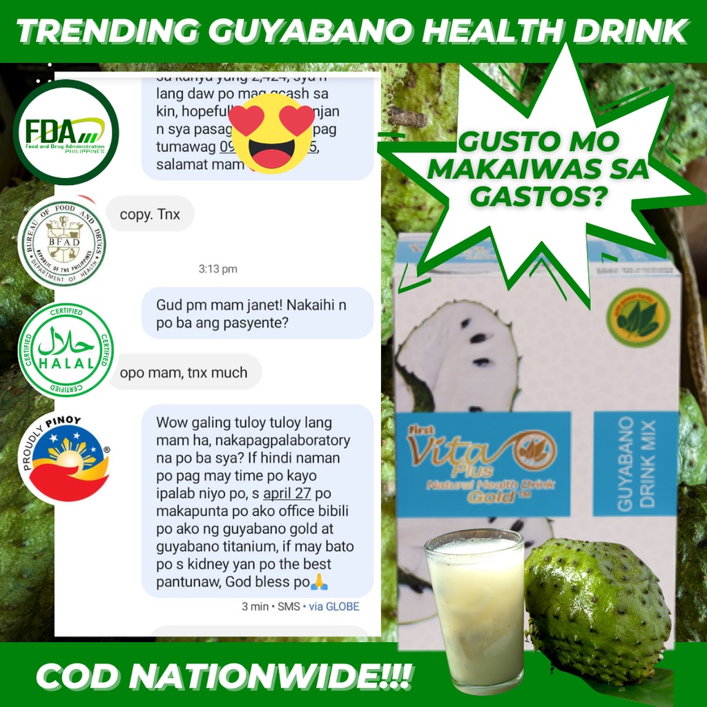 100 LEGIT Authorized Dealer FIRST VITA PLUS GUYABANO GOLD STEVIA 22G