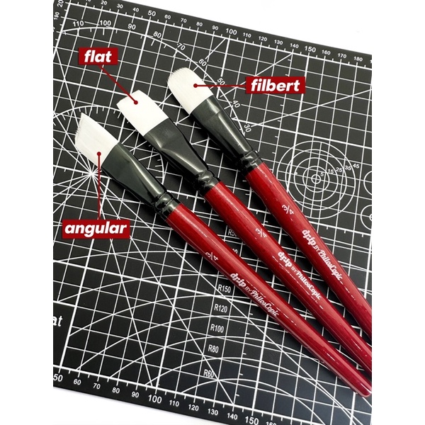 Drip Artist Brush FLAT / FILBERT / ANGULAR Size #3/4” ( Drip by Philoscopic ) Paint Brush