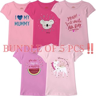 [ BUNDLE OF 5PCS ‼️] - Lillian Blouse for Girls with Character Prints - 6 to 10 Years Old