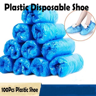【IB】100Pcs Plastic Disposable Shoe Cover Cleaning Overshoes Outdoor Plastic  Rain Shoe Covers