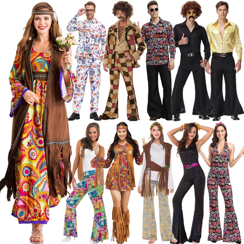 Halloween new Disco Costume70s retro disco clothing bar cos outfit