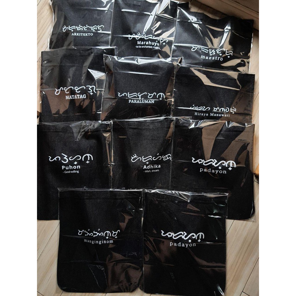 PADAYON - Alibata Baybayin BLACK OR WHITE CANVASS Tote Bag (NO ZIP) - unisex (Customized Designs)