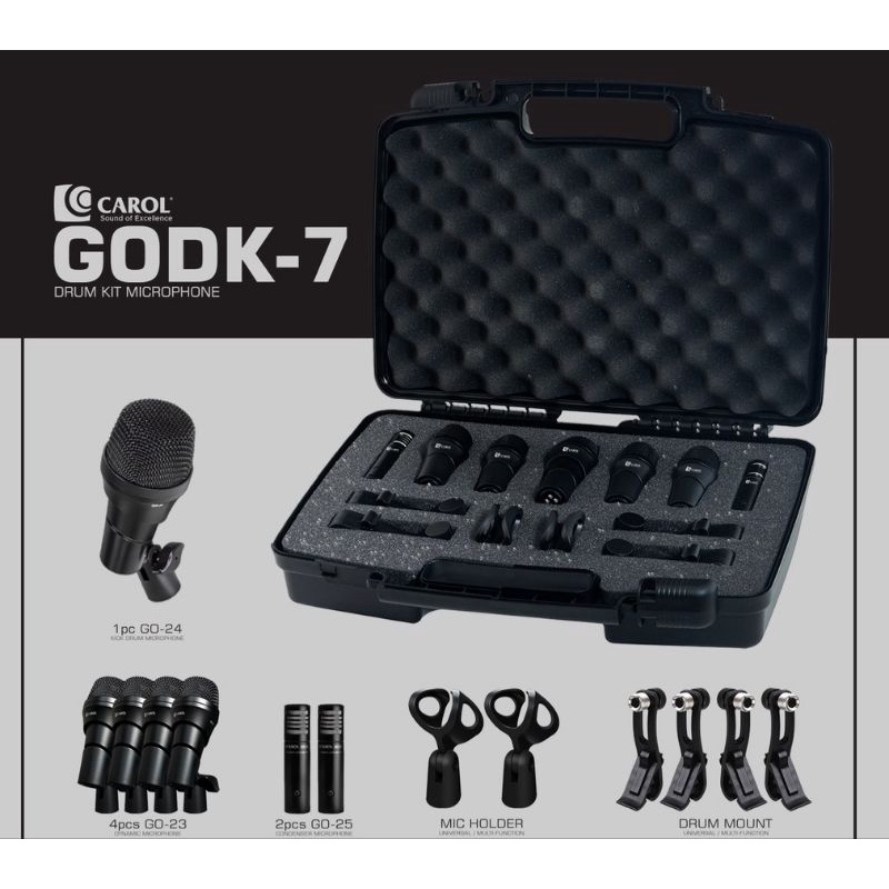 CAROL GO DRUM KIT MIC 7 DRUM MIC SET CAROL GODK7 Shopee Philippines