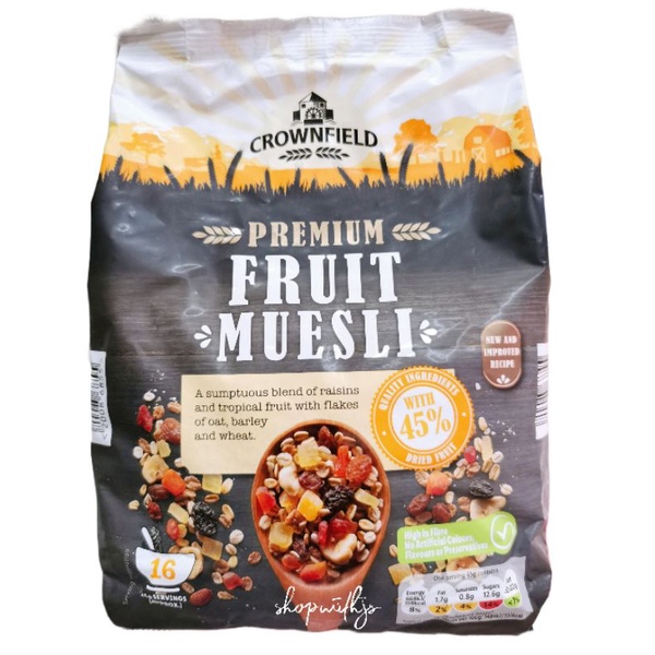 Crownfield Premium Fruit Muesli 750g Shopee Philippines