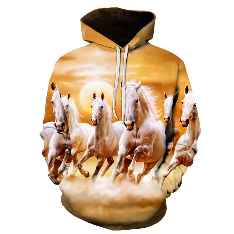 2022 Hot Sale Colorful Horse Printed Hooded Sweatshirt Men Women Casual  Pullover Animal Horse Hoodies Unisex Long Sleeve Hoodie | Shopee Philippines