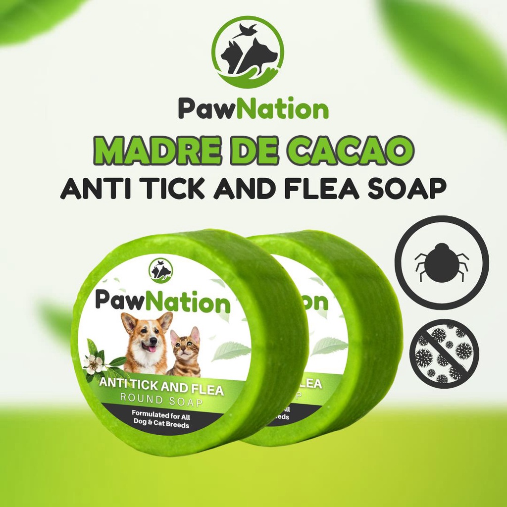 PawNation Madre De Cacao Pet Round Soap 50g Anti Ticks and Fleas for