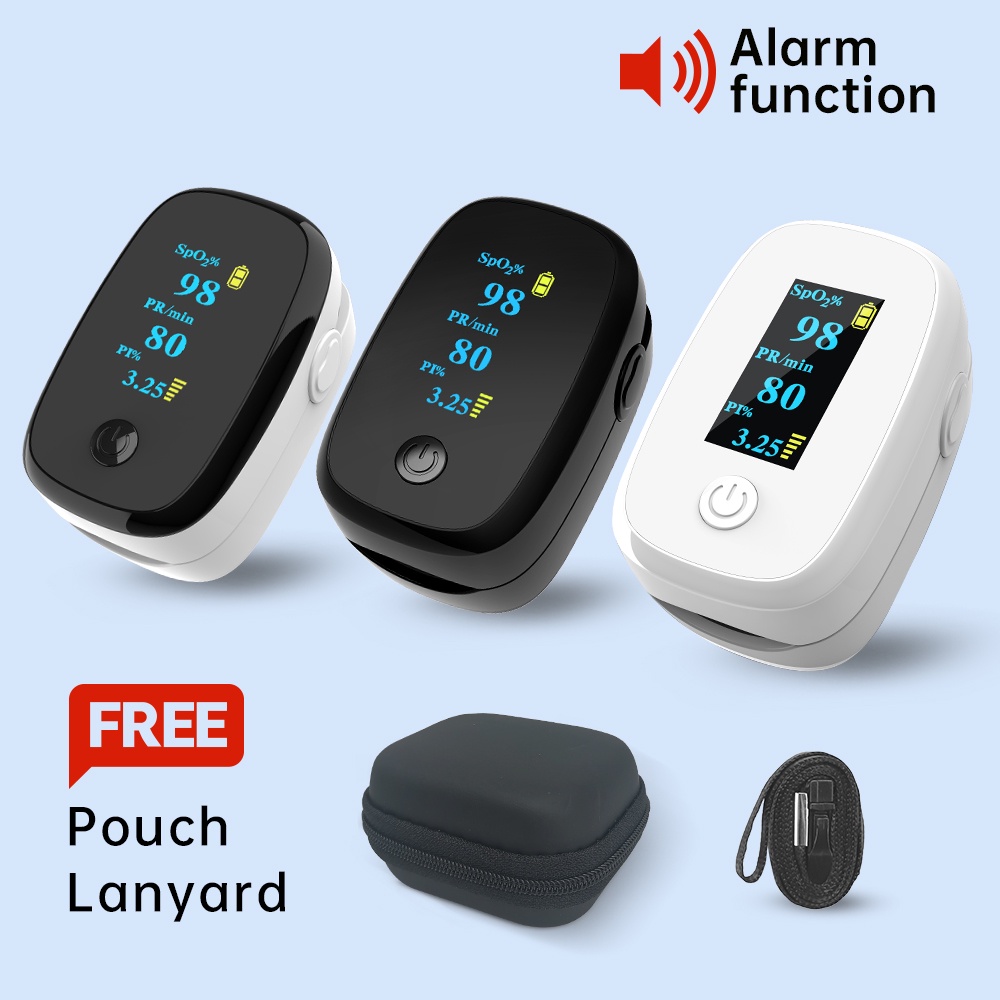 YOUWEMED Beep Sound Finger Clip Pulse Oximeter Blood Oxygen Monitor Heart Rate Meter with