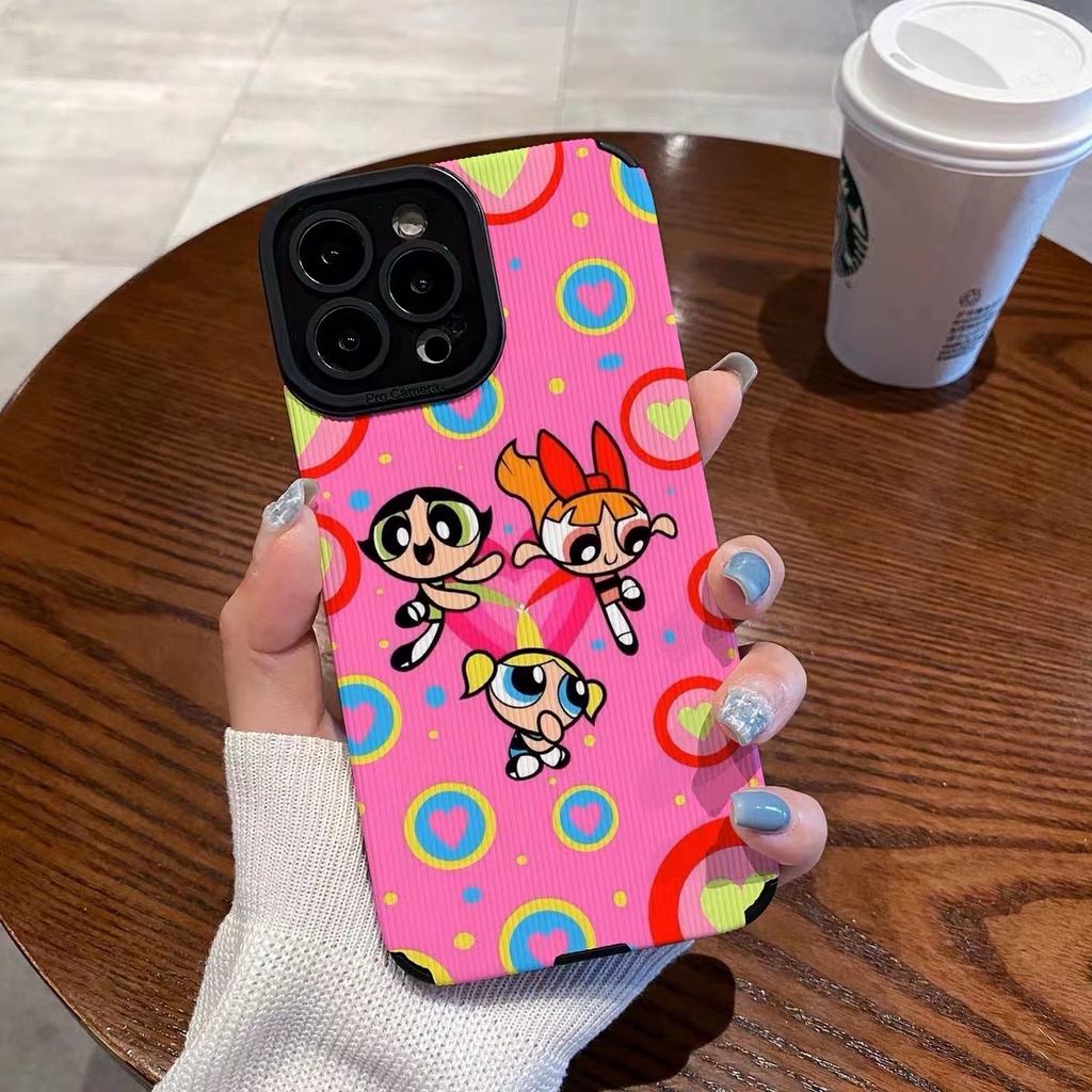 Cute Cartoon The Powerpuff Girls leather phone cases for iphone 14 Pro Max 13 Pro Max i13 13pro ...