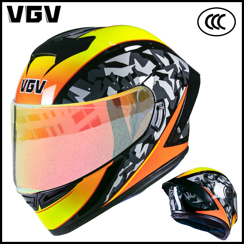 MH & VGV Dual Lens Motorcycle Helmet Full Face Helmet Double Visor