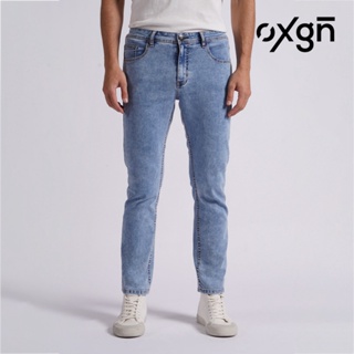 OXGN Vintage Straight Fit Jeans For Men (Light Blue)