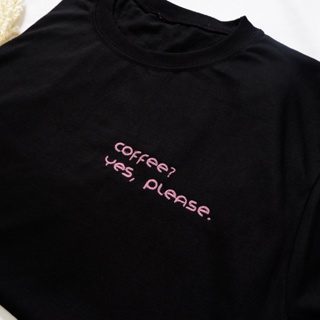 Embroidered Coffee Yes Please T-shirt #4