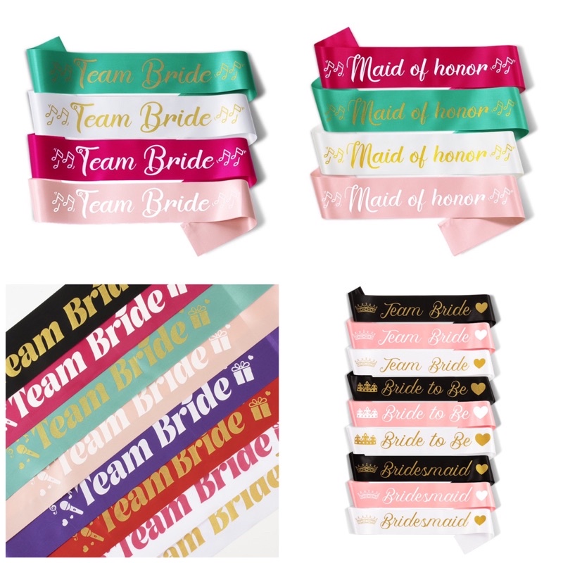 Team bride sash maid of honor sash bridesmaid sash bridal shower