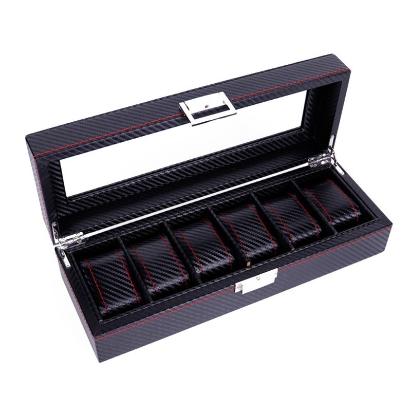 5/6/10/12 Grids Carbon Fiber Luxury Watch Box Jewelry Storage Box Organizer for Rings Bracelet Displ