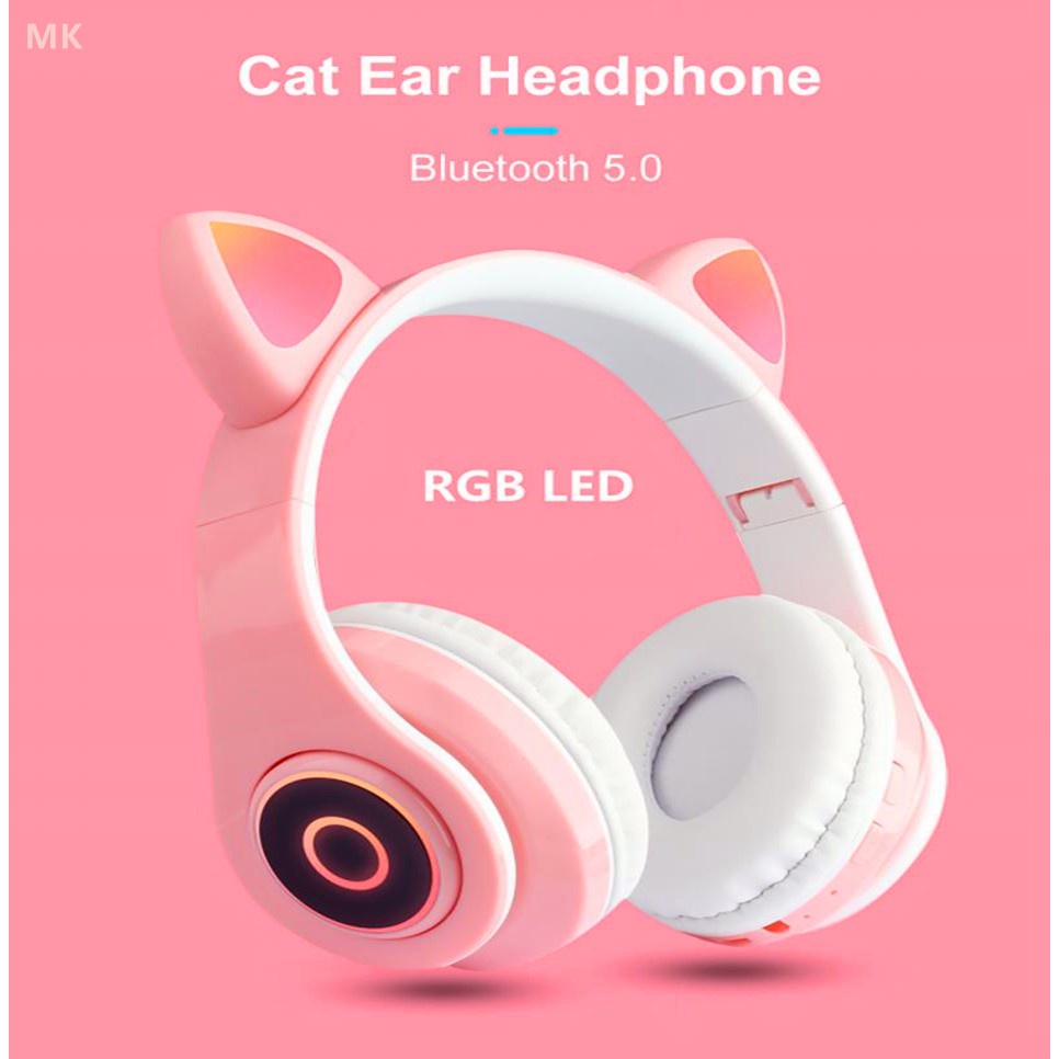 ACAI Wireless Bluetooth Headphones Cat Ear Headphone with Mic Bluetooth