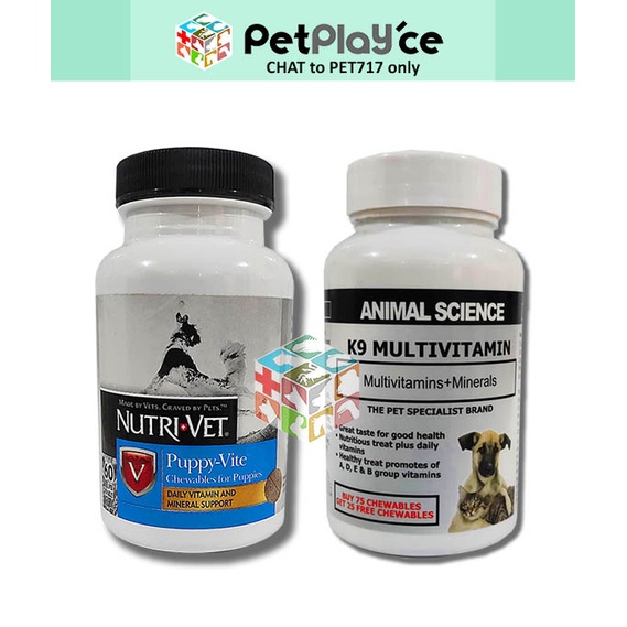 Animal Science K9 MULTIVITAMIN 75 + 25pcs Tablet or Nutri-Vet Puppy ...