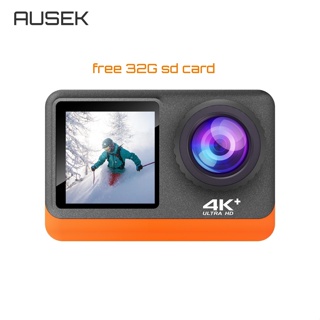 AUSEK 4K Action Camera IPS Dual Screen WiFi Sports Camera waterproof 30m NEW colorful design