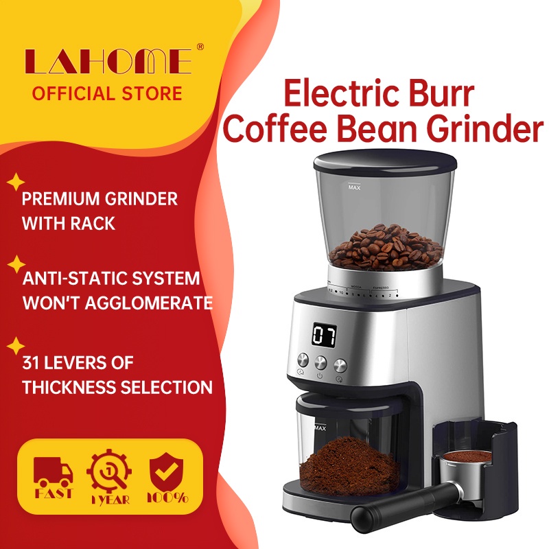 LAHOME Electric Conical Burr Coffee Grinder Automatic Adjustable Mill