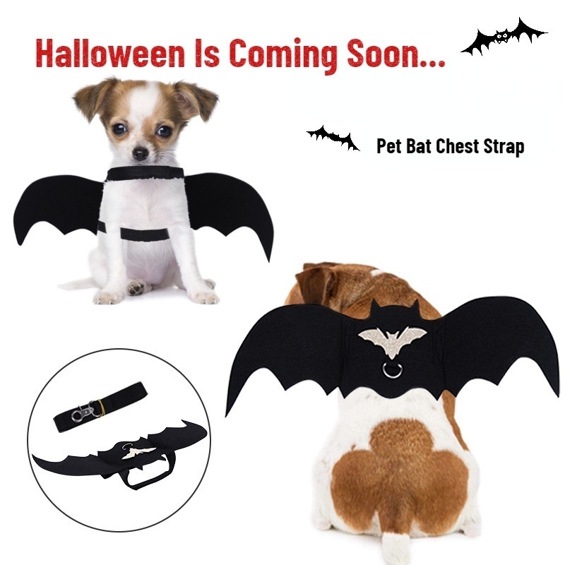 Pet Dog Cat Bat Wing Cosplay Prop Halloween Bat Fancy Dress Costume Outfit Wings For Medium Small Dog & Cat #1
