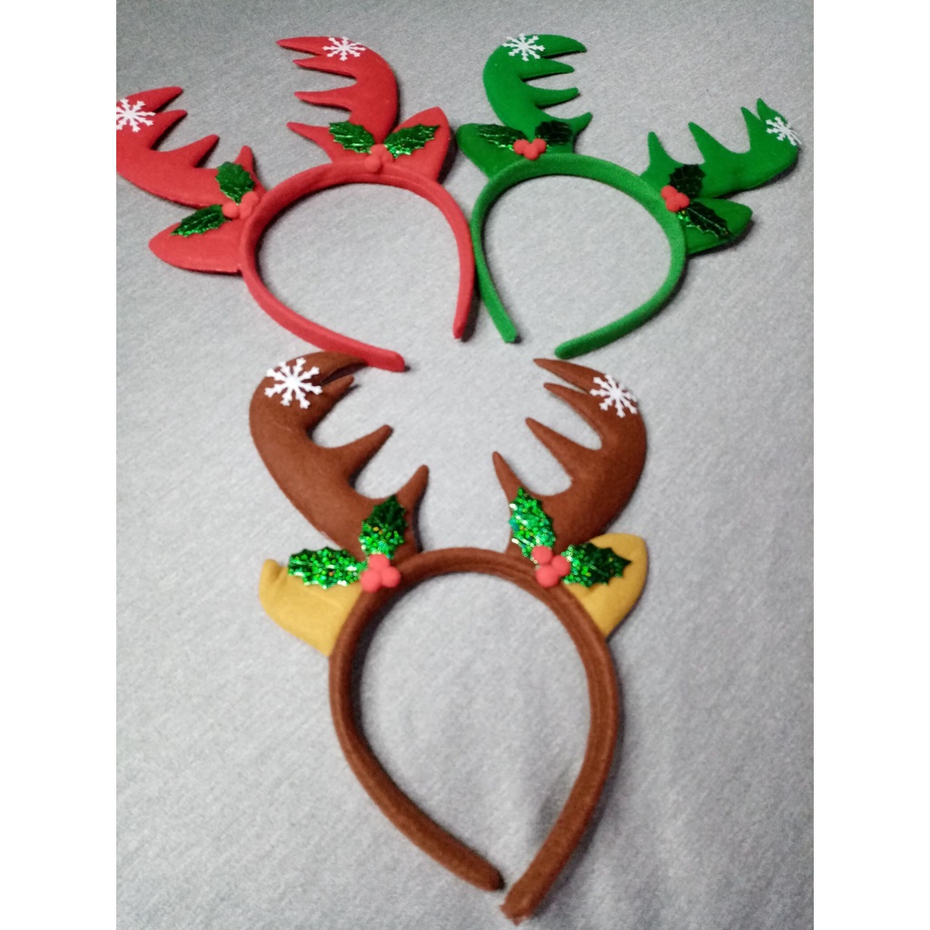 Classic and Cute Christmas Headbands for Kids and Adults Shopee