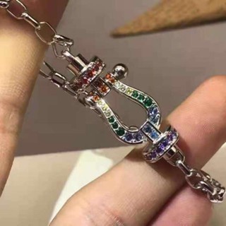 Fred Bracelet Full Half Diamond Rose Colored Gold Horseshoe 8-Word Buckle Head Li Jiaqi #7
