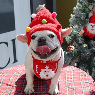 Cartoon Dog Christmas Hat Puppy Cap New Year Pet Bib Cat Scarf Collar Party Decoration Dog Costume Pet Clothing Accessories #5