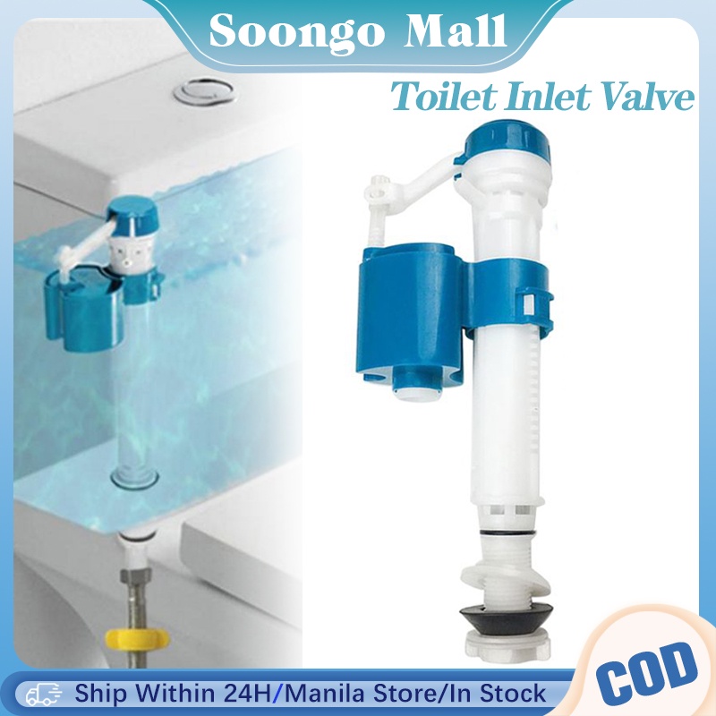 Replacement Flush Valve Toilet Toilet Flh Valves Ph Button Fill Valve Toilet Cistern Flh Ph Button Valve For Toilet Tanks Cistern Syphon Bathroom Blue White, G1/2(Plastic Toilet Flush
