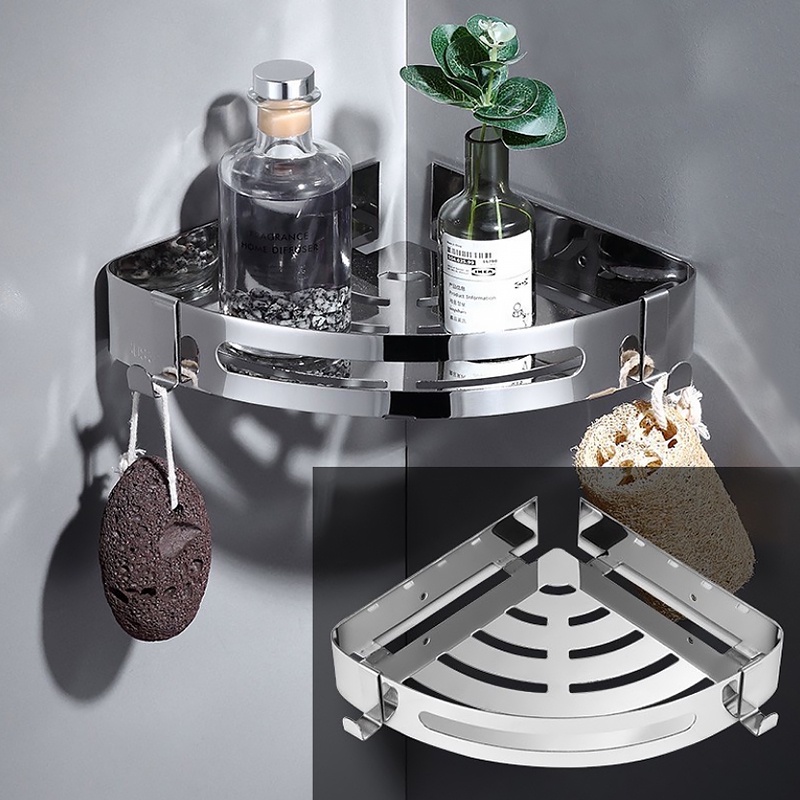 Bathroom Corner Shelf Rack Stainless Steel Kitchen Toilet Storage Rack