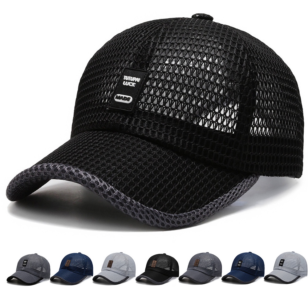 Hayouin Mesh cap, breathable, sunshade, sunscreen, baseball cap, large mesh, casual hat, fashionable mesh, red tide, duck tongue hat