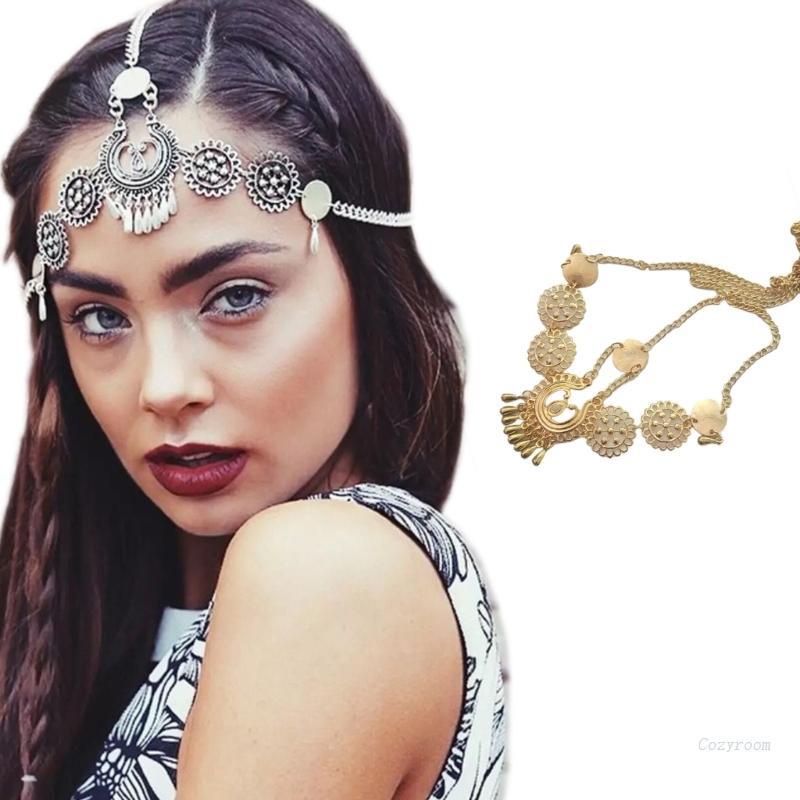 Crazy Bohemian Headpiece Dainty Heads Chain Metal Headband Alloy