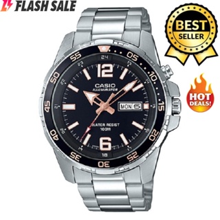 Casio illu SUP Expensive Day & Date Water Resist Auto Hand Movement Silver Black Stainless Steel Men #1