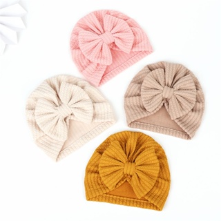 Free Shipping COD●Solid Cotton Big Bow Hat Baby Kids Headbands Soft Comfortable Cat Turban Children