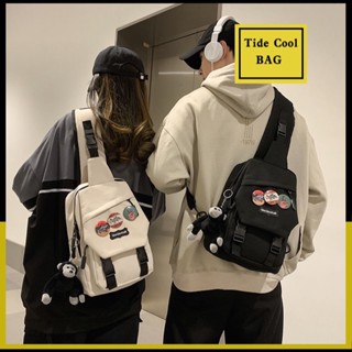 （Hot）Men's messenger bag ins tide brand small messenger bag leisure student single shoulder backpack #3