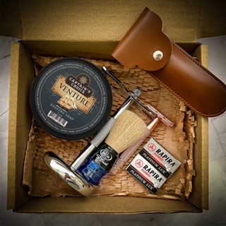 Charmwise Premium Shaving Kit with Rose Gold Razor, Synthetic Brush (Random Colour), Soap and Stan #1