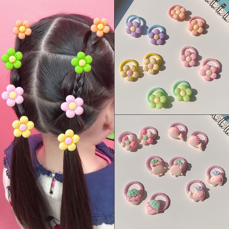 Cute Flower Hair Ties Set Hair Pins Baby Girl Baby Boy Cute Bowknot Fruit Hair  Clip Set Hair Accessories Lovely New Printed Headwear | Shopee Philippines