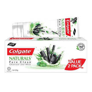 Colgate Naturals Pure Clean (Charcoal &Mint) Toothpaste Valuepack 120g x 2 #1