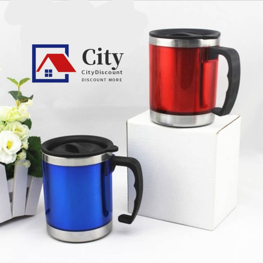 Stainless Steel Coffee Mug 500ML Christmas Tumbler Thermos With Handle