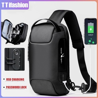 Ready Stock Chest bag for men waterproof Anti-theft Multifunction USB Crossbody Bag Chest Bags Pack for Men