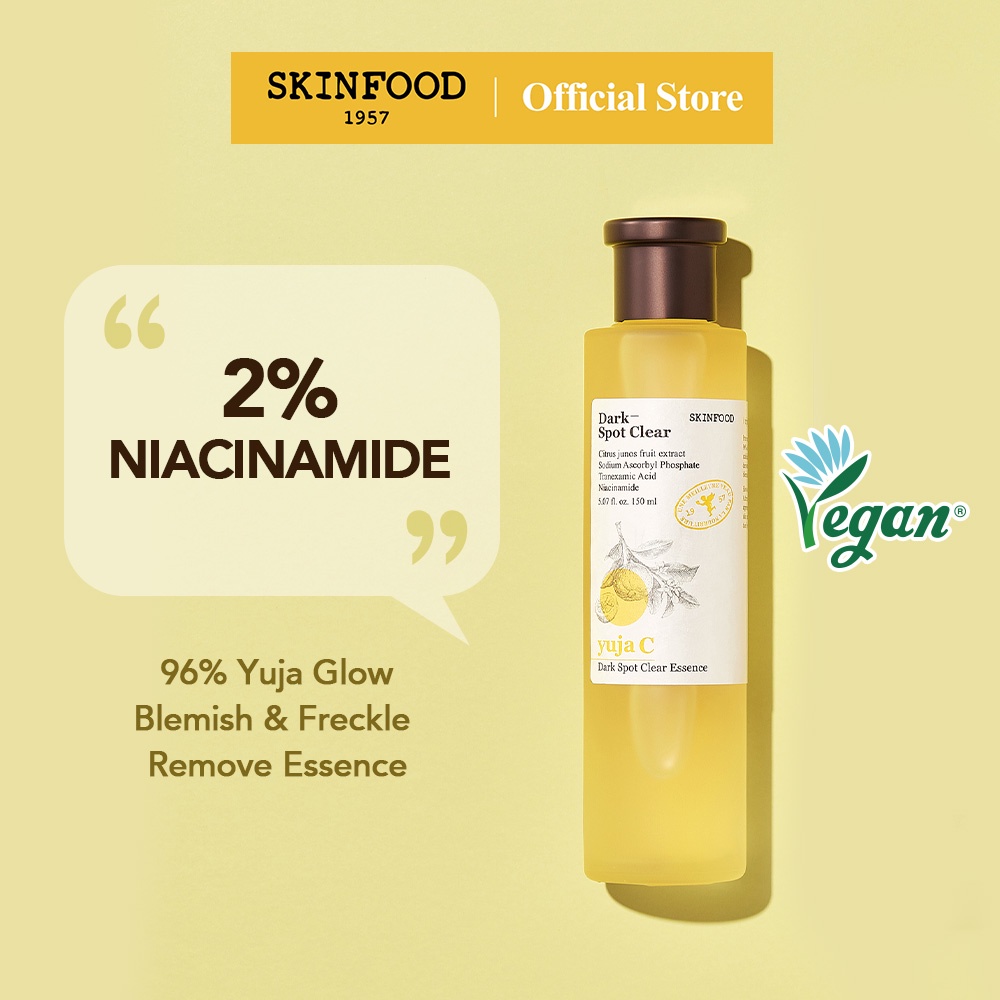 [SKINFOOD] 100 Vegan Yuja Vitamin C Niacinamade Spot Clear Vegan Essence Toner 150ml / Blemish