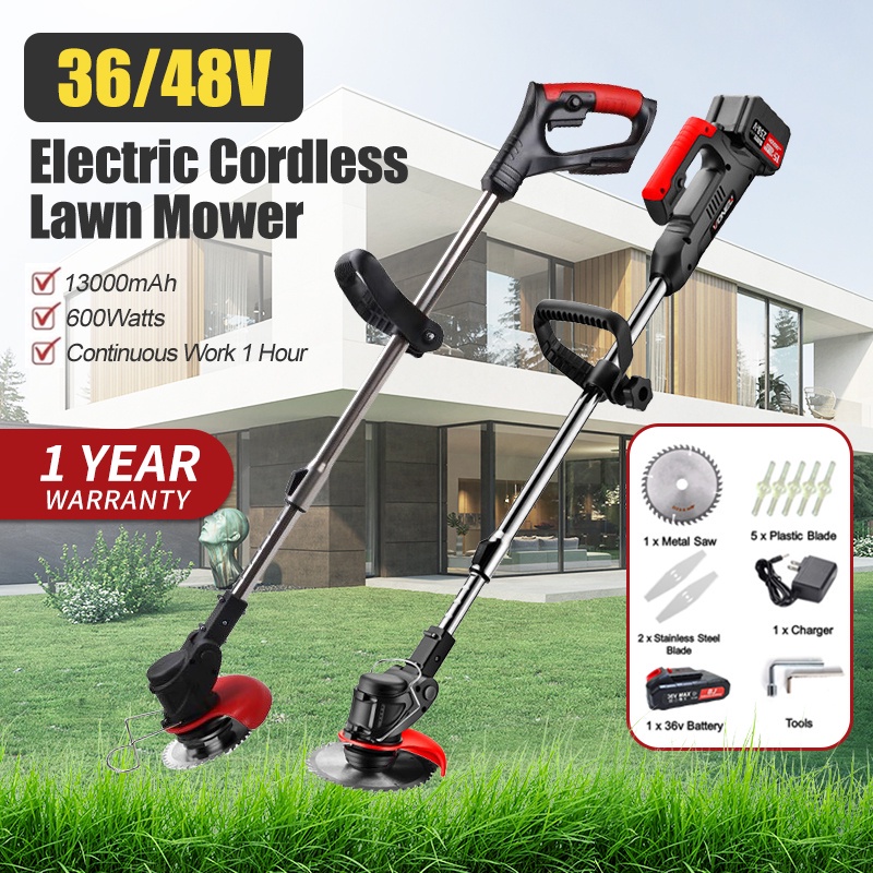 【Hot sale】Lawn Mower Electric Grass Trimmer Cutter with Lithium Battery Weeder Rechargeable Electric