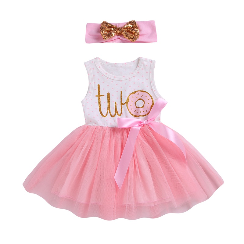 2 year Baby Girl Birthday Princess Dresses Toddler Kid Sleeveless